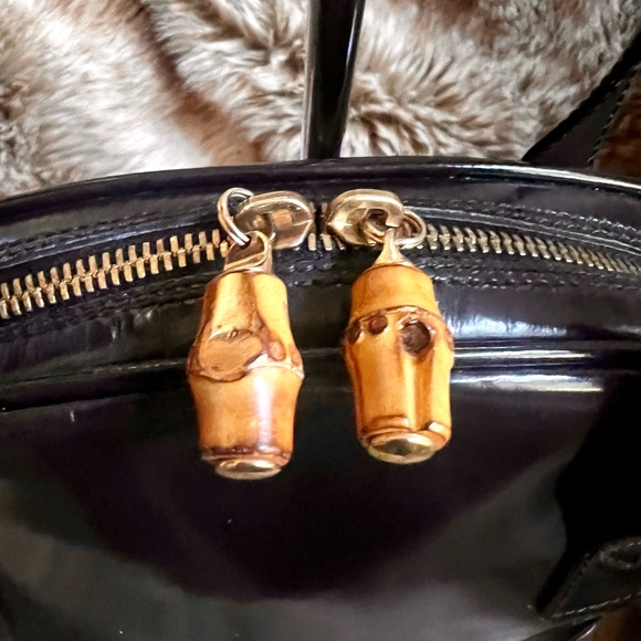 Gucci Vintage Patent Bamboo Shoulder Bag - Picture 6 of 13